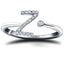 Diamond Initial 'Z' Ring 0.10ct Premium Quality in 18k White Gold - All Diamond