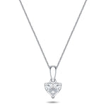Diamond Pendant Necklace 0.25ct G/SI Quality 18k White Gold 6.5x12.3 - All Diamond