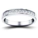 Diamond Princess Half Eternity Ring 0.50ct G/SI 18k White Gold 3.8mm - All Diamond