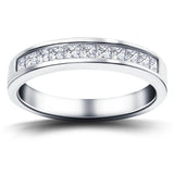 Diamond Princess Half Eternity Ring 0.50ct G/SI in Platinum 3.8mm - All Diamond