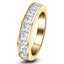 Diamond Princess Half Eternity Ring 1.20ct G/SI 18k Yellow Gold 4.3mm - All Diamond