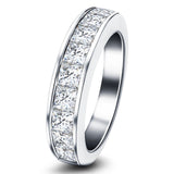 Diamond Princess Half Eternity Ring 1.40ct G/SI 18k White Gold 4.5mm - All Diamond