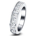 Diamond Princess Half Eternity Ring 1.50ct G/SI 18k White Gold 4.4mm - All Diamond