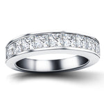 Diamond Princess Half Eternity Ring 1.50ct G/SI 18k White Gold 4.4mm - All Diamond