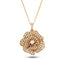 Diamond Rose Pendant Necklace 0.60ct G/SI Quality in 18k Rose Gold