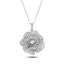 Diamond Rose Pendant Necklace 0.60ct G/SI Quality in 18k White Gold - All Diamond
