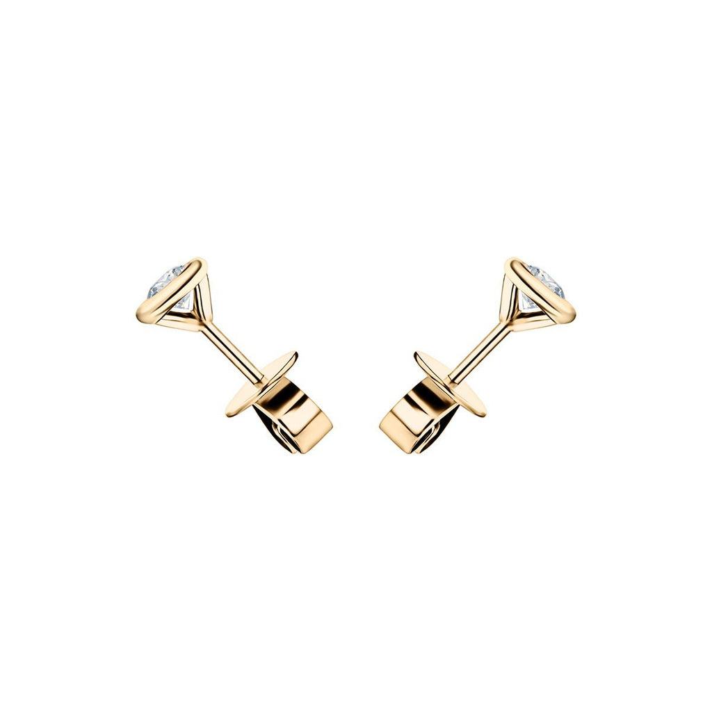 Diamond Rub Over Earrings 0.20ct G/SI Quality in 18k Yellow Gold - All Diamond