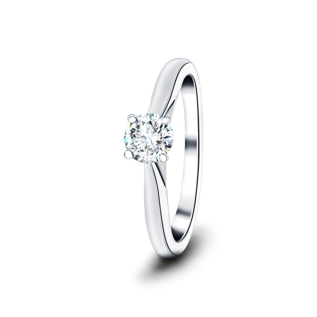 Diamond Solitaire Engagement Ring 0.20ct G/SI Quality in Platinum - All Diamond