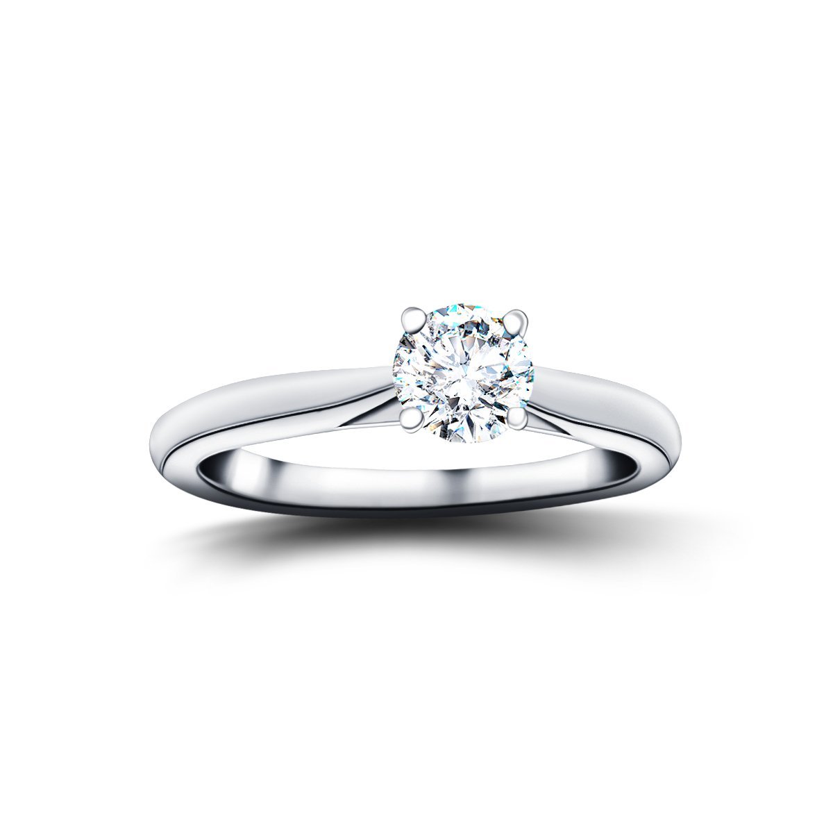 Diamond Solitaire Engagement Ring 0.33ct G/SI Quality 18k White Gold - All Diamond