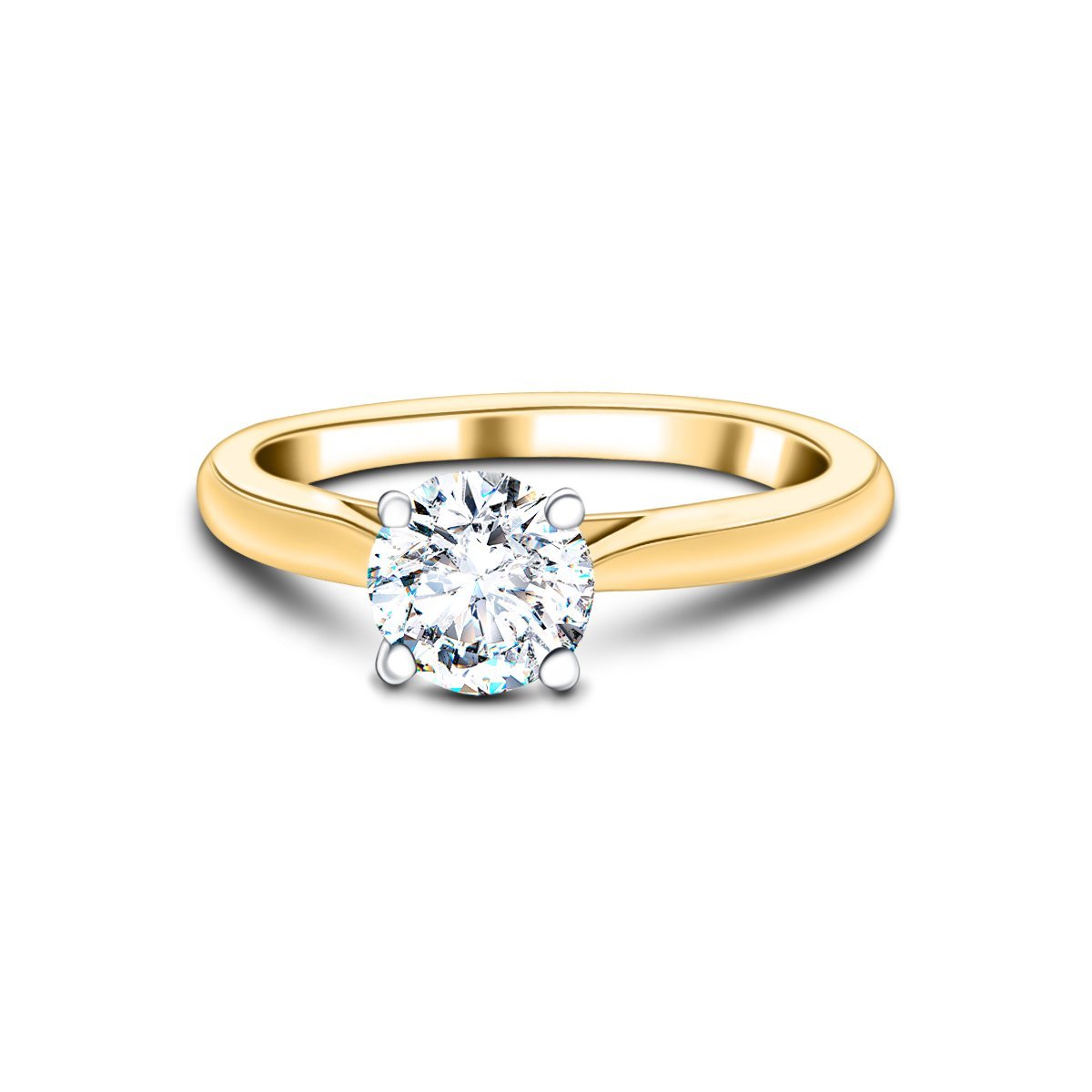 Diamond Solitaire Engagement Ring 0.70ct G/SI Quality 18k Yellow Gold - All Diamond