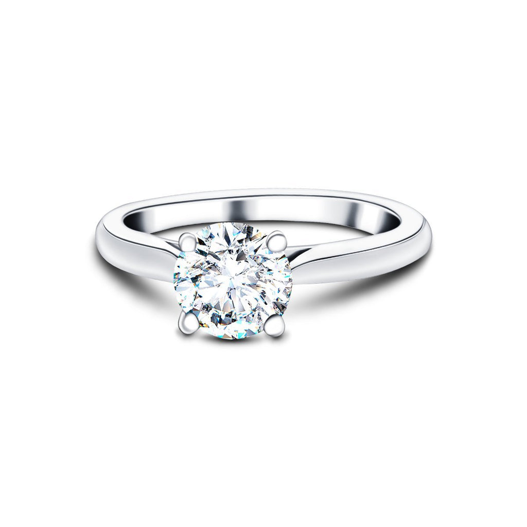 Diamond Solitaire Engagement Ring 0.90ct G/SI Quality 18k White Gold - All Diamond