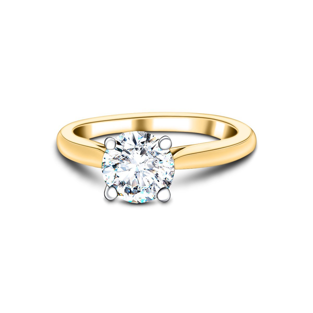 Diamond Solitaire Engagement Ring 1.00ct G/SI Quality 18k Yellow Gold - All Diamond