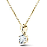 Diamond Solitaire Necklace 0.20ct G/SI in 18k Yellow Gold - All Diamond