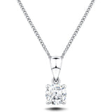 Diamond Solitaire Necklace 0.50ct G/SI in 18k White Gold - All Diamond