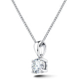 Diamond Solitaire Necklace 0.75ct G/SI in 18k White Gold - All Diamond