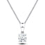 Diamond Solitaire Necklace Pendant 0.05ct H/SI In 9k White Gold - All Diamond
