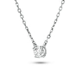 Diamond Solitaire Pendant Necklace 0.25ct G/SI in 18k White Gold - All Diamond