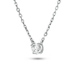 Diamond Solitaire Pendant Necklace 0.35ct G/SI in 18k White Gold - All Diamond