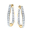 Diamond Square Grain Set Hoop Earrings 0.50ct G/SI 18k Yellow Gold - All Diamond