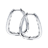 Diamond Square Grain Set Hoop Earrings 0.75ct G/SI 18k White Gold - All Diamond