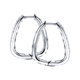 Diamond Square Grain Set Hoop Earrings 1.00ct G/SI 18k White Gold - All Diamond