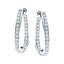 Diamond Square Grain Set Hoop Earrings 1.50ct G/SI 18k White Gold - All Diamond