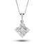 Diamond Square Pendant Necklace 0.50ct G/SI Quality in 18k White Gold - All Diamond