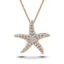 Diamond Star Fish Necklace 0.25ct G/SI Quality in 18k Rose Gold - All Diamond
