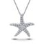 Diamond Star Fish Necklace 0.25ct G/SI Quality in 18k White Gold