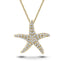Diamond Star Fish Necklace 0.25ct G/SI Quality in 18k Yellow Gold - All Diamond