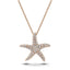 Diamond Star Fish Necklace 0.70ct G/SI Quality in 18k Rose Gold - All Diamond