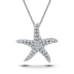 Diamond Star Fish Necklace 0.70ct G/SI Quality in 18k White Gold - All Diamond