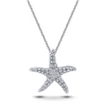 Diamond Star Fish Necklace 0.70ct G/SI Quality in 18k White Gold - All Diamond