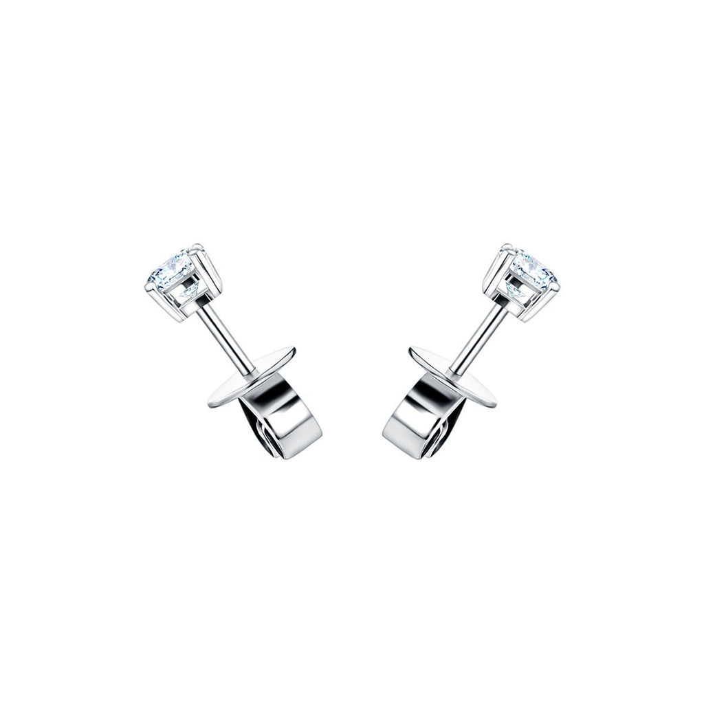 Diamond Stud Earrings 0.20ct Premium Quality in 18K White Gold - All Diamond
