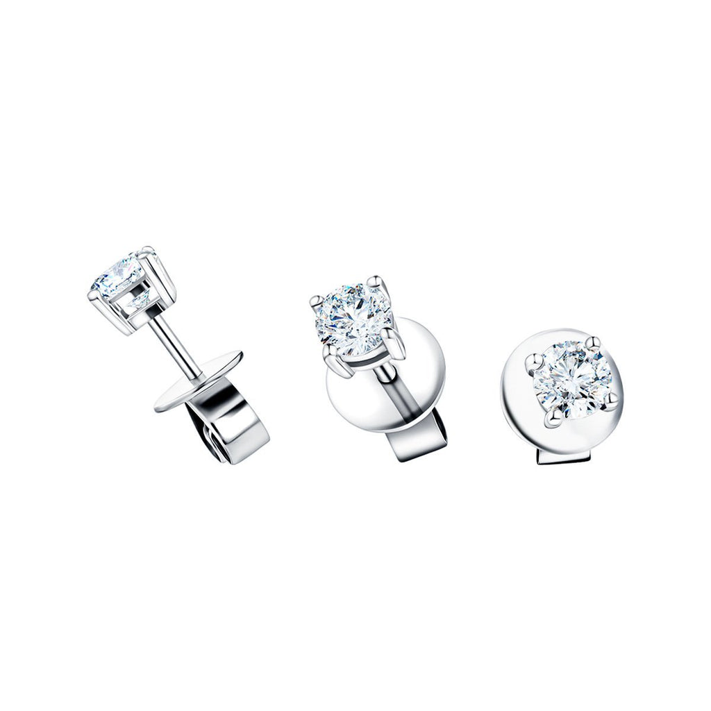 Diamond Stud Earrings 0.30ct G/SI Quality in 18k White Gold - All Diamond