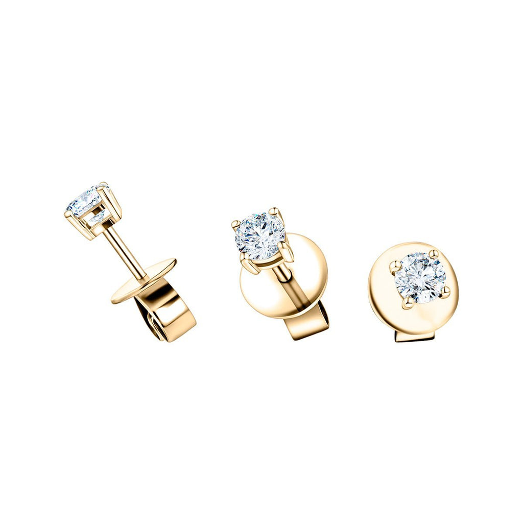 Diamond Stud Earrings 0.50ct Premium Quality in 18K Yellow Gold - All Diamond