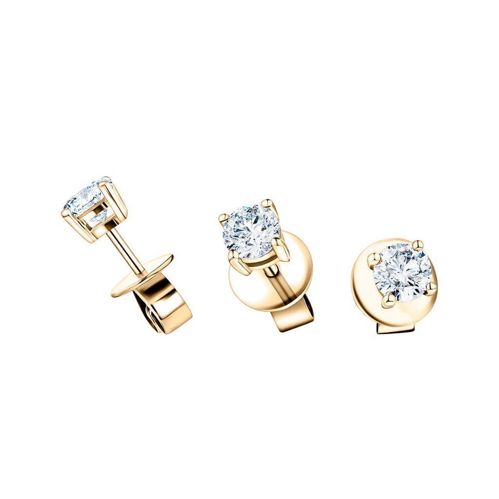 Diamond Stud Earrings 0.60ct Premium Quality in 18K Yellow Gold - All Diamond
