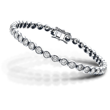 Artificial Diamonds 10k White Gold Round Moissanite Tennis Bracelet,  Weight: 10.00CTW at Rs 159839 in Surat