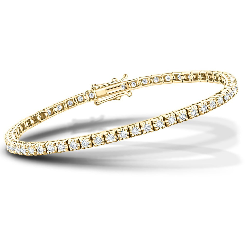 Diamond Tennis Bracelet 1.25ct G-SI in 9k Yellow Gold - All Diamond
