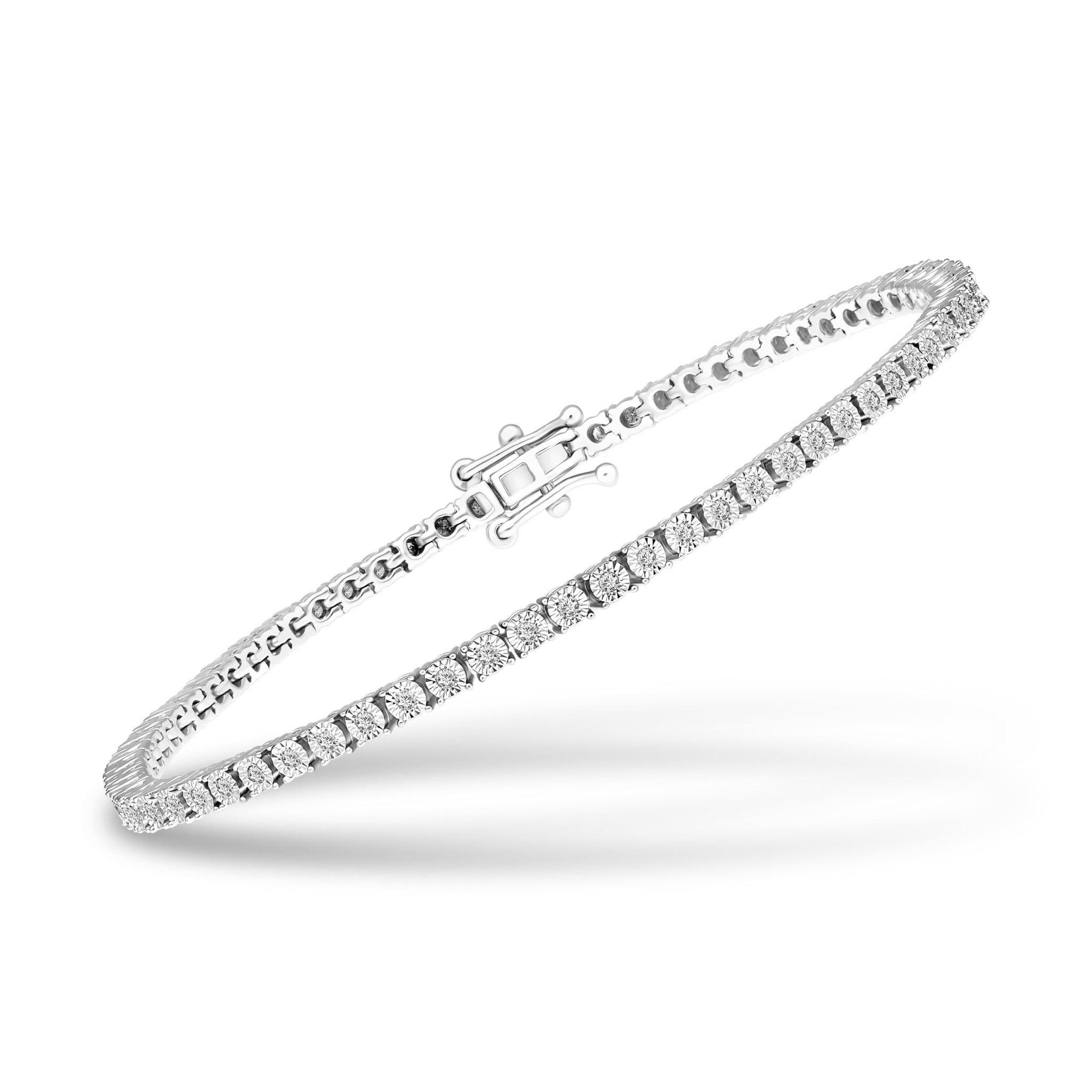 Diamond Tennis Bracelet 3.00ct Look G/SI Quality Set in Silver - All Diamond