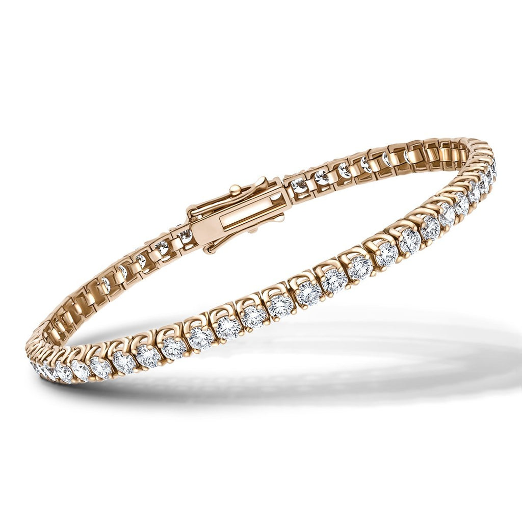 Diamond Tennis Bracelet 6.00ct G-SI in 18k Rose Gold - All Diamond