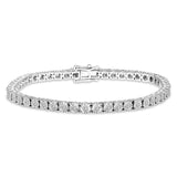 Diamond Tennis Bracelet 7.50ct Look G/SI Quality Set in Silver - All Diamond