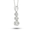 Diamond Trilogy Cluster Pendant Necklace 0.50ct G/SI 18k White Gold - All Diamond