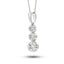 Diamond Trilogy Cluster Pendant Necklace 1.00ct G/SI 18k White Gold - All Diamond