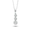 Diamond Trilogy Cluster Pendant Necklace 1.00ct G/SI 18k White Gold