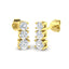 Diamond Trilogy Drop Earrings 0.75ct G/SI Quality in 18k Yellow Gold - All Diamond