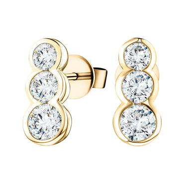 Three-Prong Stud Earrings