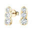 Diamond Trilogy Rub Over Drop Earrings 0.60ct G/SI 18k Yellow Gold