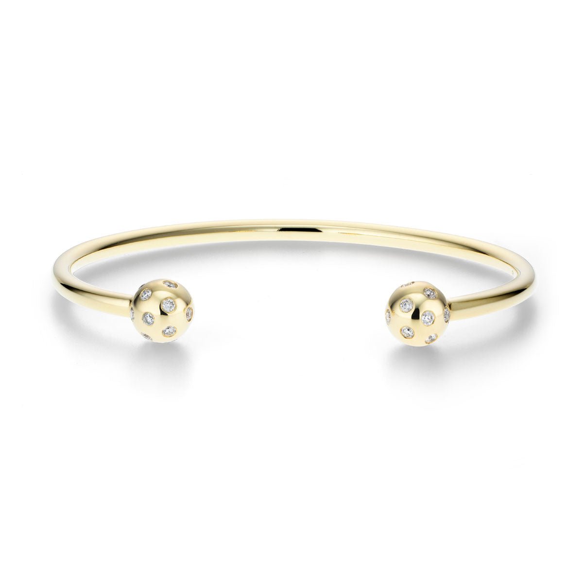 Disco Ball Torque Bangle 0.50ct Diamond G/SI in 9k Yellow Gold - All Diamond