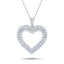 Double Row Heart Round 0.60ct Diamond Pendant in 18K White Gold